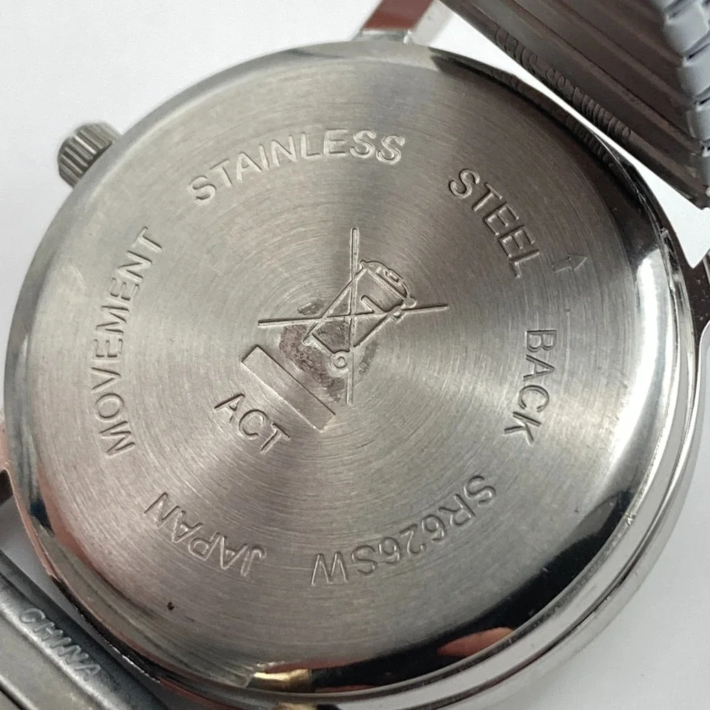 Womens Floral Watch 32mm Silver Tone Stretch Band Spring New Battery SMALL 6